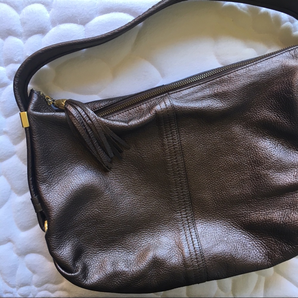 ELLIOTT LUCCA | Metallic Leather Woven Strap Purse